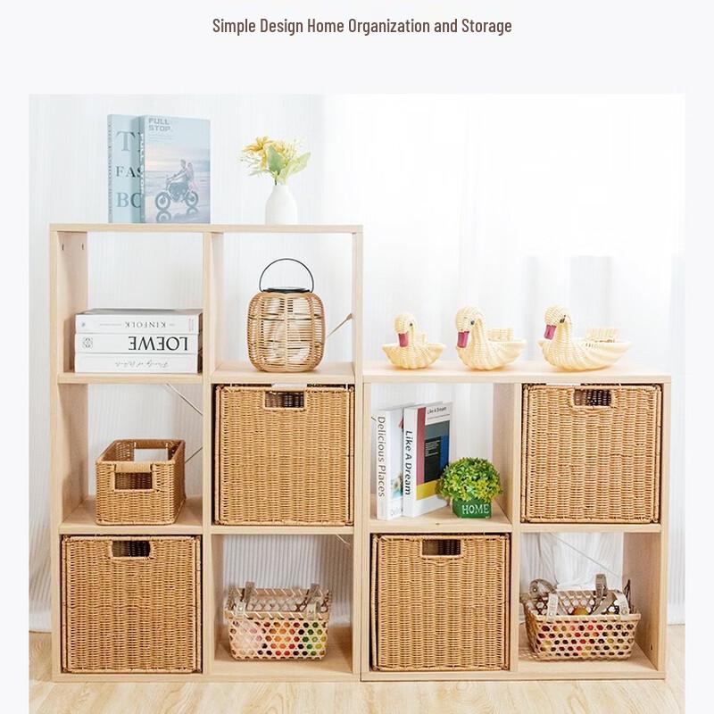 RuHan Blumiger Faltbarer Aufbewahrungskorb aus Kunst rattan