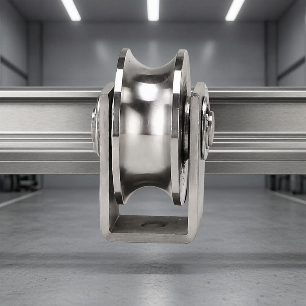 Stainless Steel Sliding Roller Grooved with Metal Bracket Smooth Rolling Door