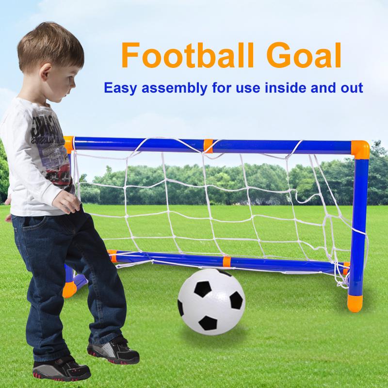 Folding Mini Football Soccer Ball Plastic Material Removable Goal Post Net Kit High-strength Children Indoor Outdoor Child Birthday Gift Idea