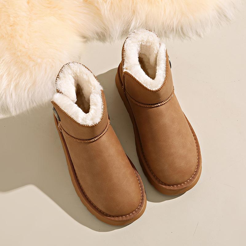 

[Customized] F812-1 mid-top shoes 2025 new women s winter shoes children s new snow boots cotton solid color sports 35
