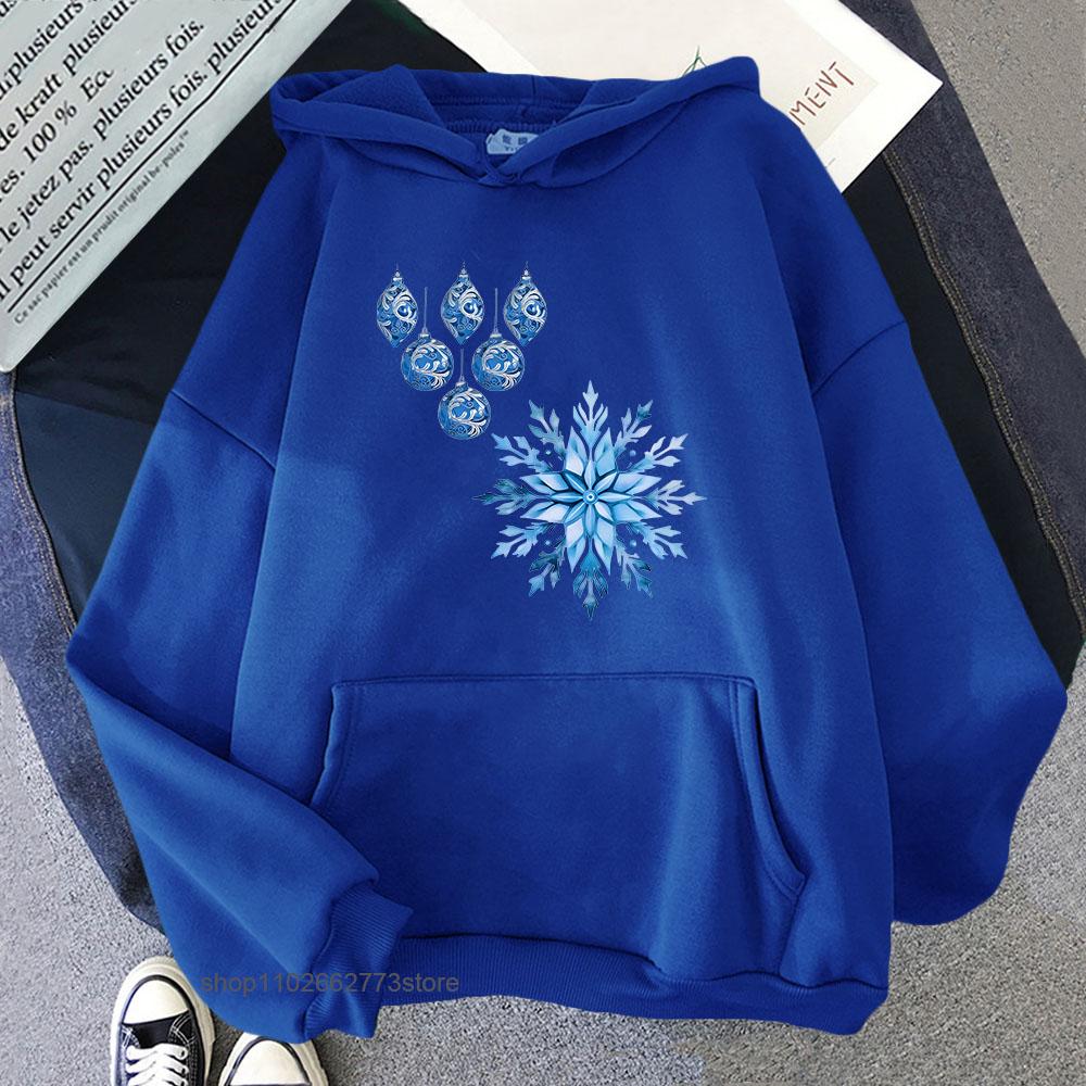 Chinoiserie Hoodies Blue and White Christmas Sweatshirts Men Y2k Sudaderas Women Long Sleeve Kpop Clothes