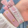 Rhinestone Embroidery Woven Bracelets Adjustable Rope Stackable Bangle For Women