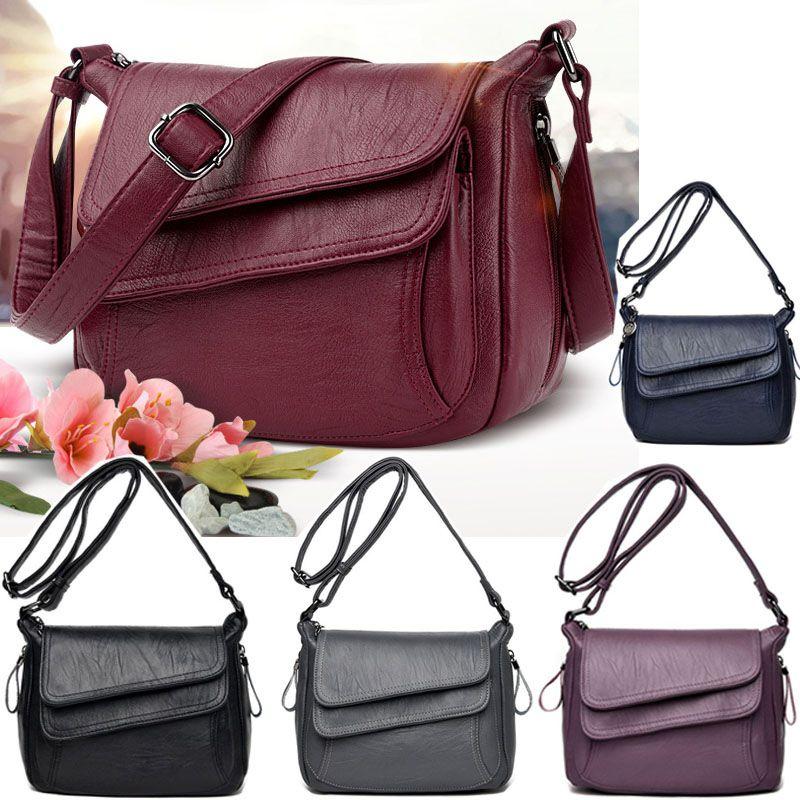 Stylish Women's Casual Shoulderbag Soft Pu Leather Handbag With Adjustable Strap