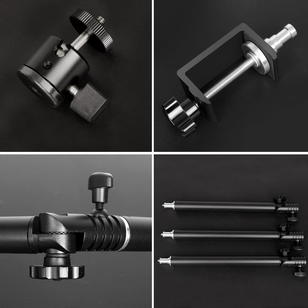 Hemmotop MS05 Camera Arm with Pan Aluminum Alloy Supports Up To 3kg Flexible Magic Up To Ideal for Aerial Nail Cooking Web Strobe and More