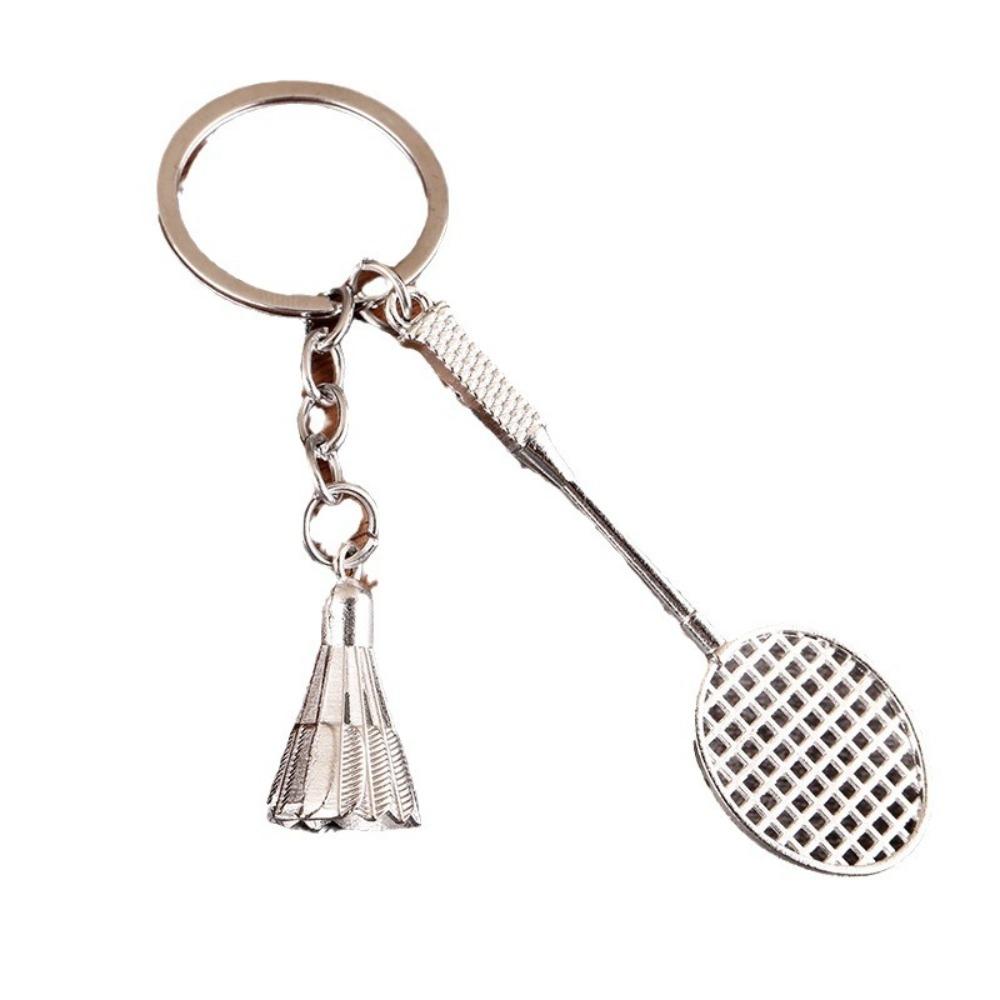Silver/Golden Badminton Keychain Accessories Mini Badminton Racket Pendant  Athlete
