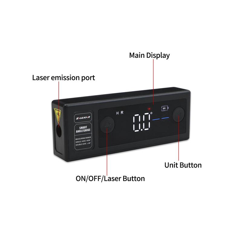 SHANHR Laser Level Angle Meter Instrument Measure Tool Protractor Digital Inclinometer Gauge Laser Range Finder Tool
