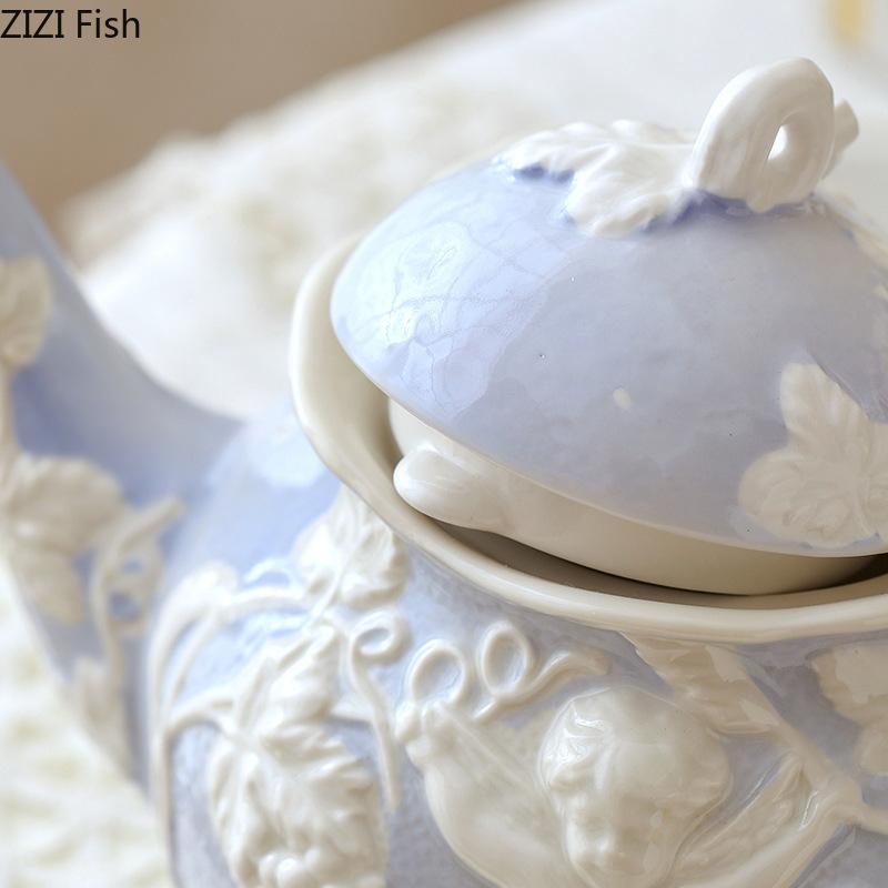 Engelfiguren Relief Keramiktasse&Untertasse Teekanne Esstisch Kaffeetasse Milchbecher Nachmittagstee Teetasse Fruchtsaftbehälter