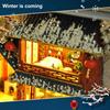 Winter Miniature House Decor Diy Miniature House Kit Seasonal Handmade Miniature House Iron Box Decorations with Led for Diy