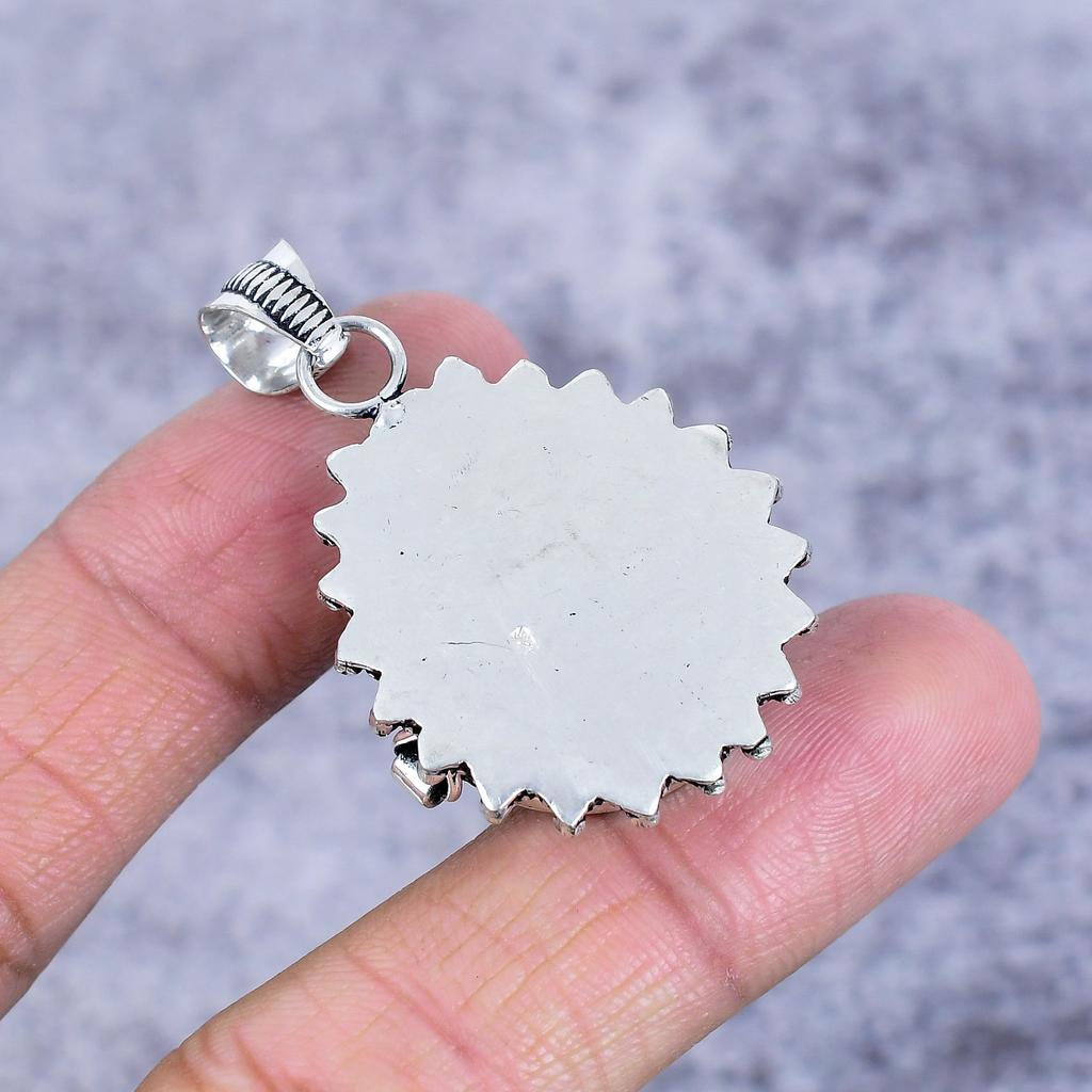 White Topaz Gemstone Handmade 925 Sterling Silver Jewelry Pendant 1.81" M-2686