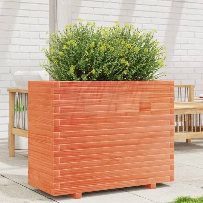 VidaXL Planter Wax Brown 90x40x72.5 Cm Solid Pine Wood, Outdoor Planter, Flower Box, Tomato Planter, 3282596