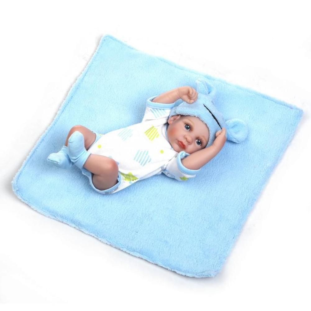 28CM Simulation Full Silicone Reborn Dolls Lifestyle Mini Bathing Baby Education Toy Baby Comfort Helper