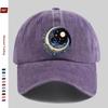 Pc Mysterious IronOn Patch  Cosmic Night Sky Design Print Baseball Cap with Stars Swirling Clouds And Crescent Pattern Fash