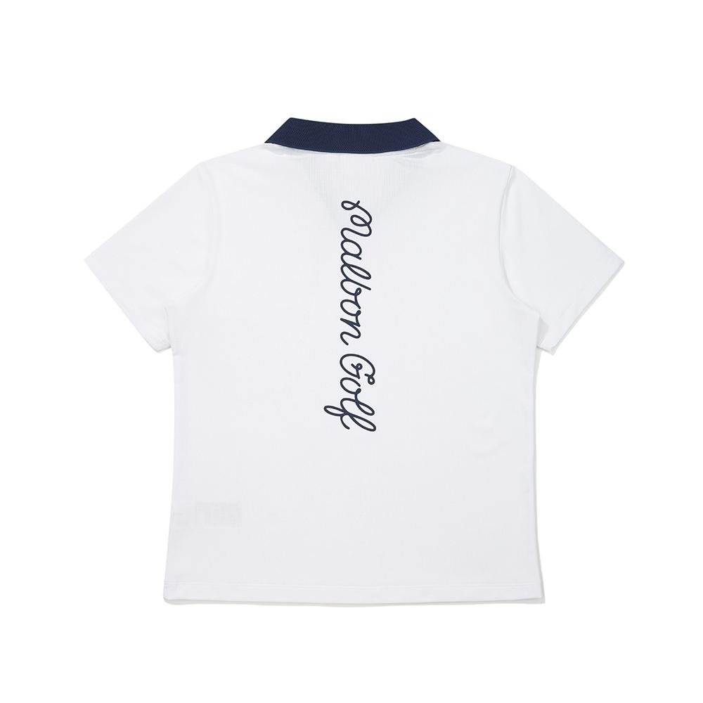 MALBON GOLF Bucket Collar T-Shirt Off White (Woman)