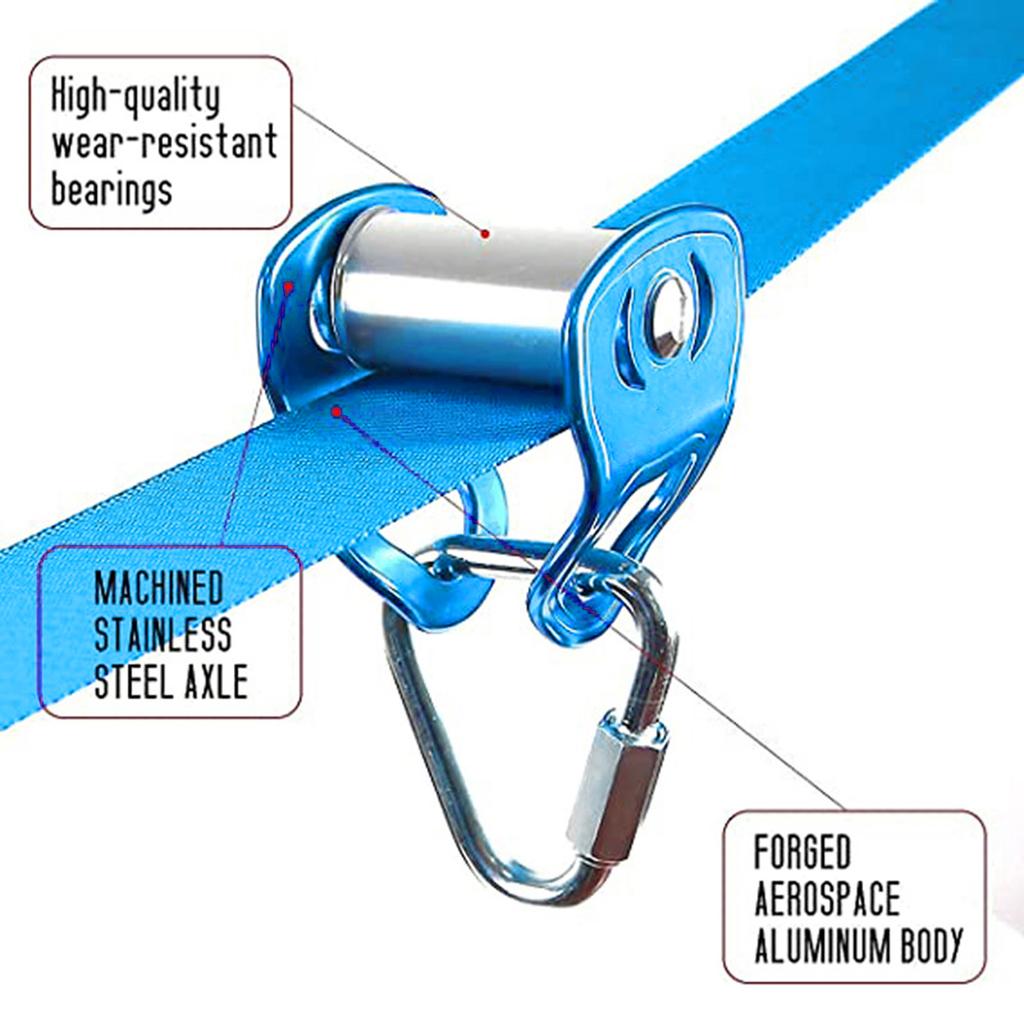 Posuvný kladkový systém Slackline Kladka pro lanovku Posuvná kladka pro Slackline Náhradní ocelový posuvník Lanová kladka pro Slackline