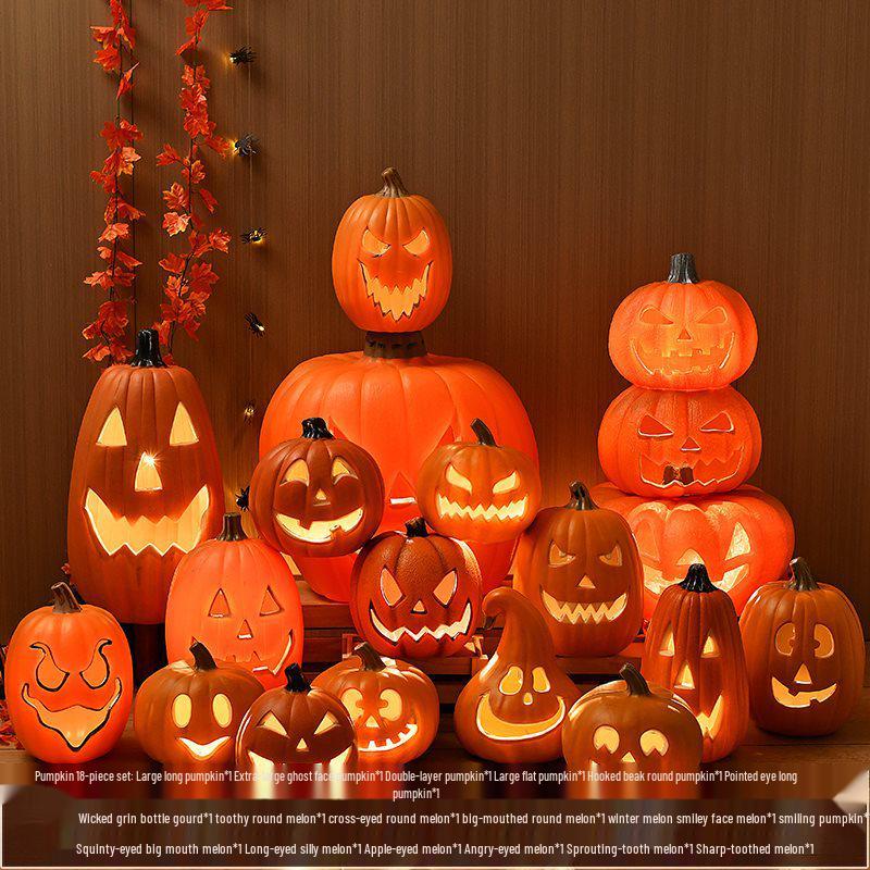 Halloween Light-Up Hollow Pumpkin Lantern for Outdoor Decor