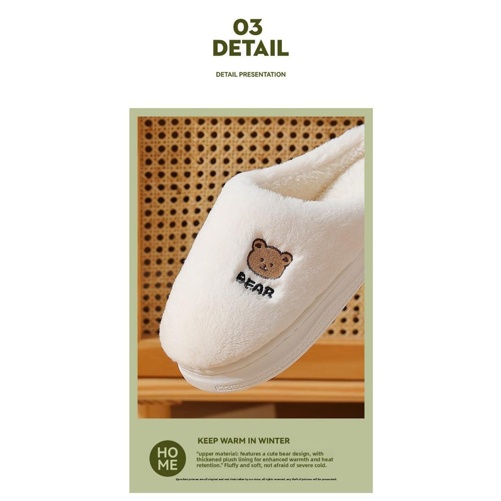 Home Furry Slippers for Women In Winter Cartoon Cute Fur Slippers for Men In Winter Home Furry Warm Cotton Slippers for Men