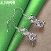 Cute 925 Sterling Silver AAA Zirconia Cat Earrings - Stylish Evening Jewelry
