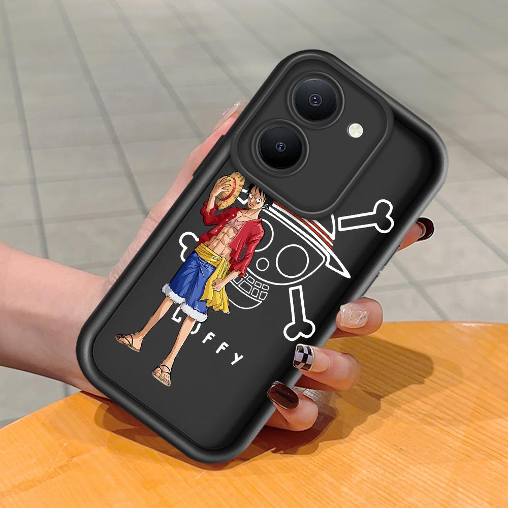 Soft Silicone Square Ladder Printing Pattern Phone Casing Full Cover Camera Shockproof Protection Rubber Case for Vivo