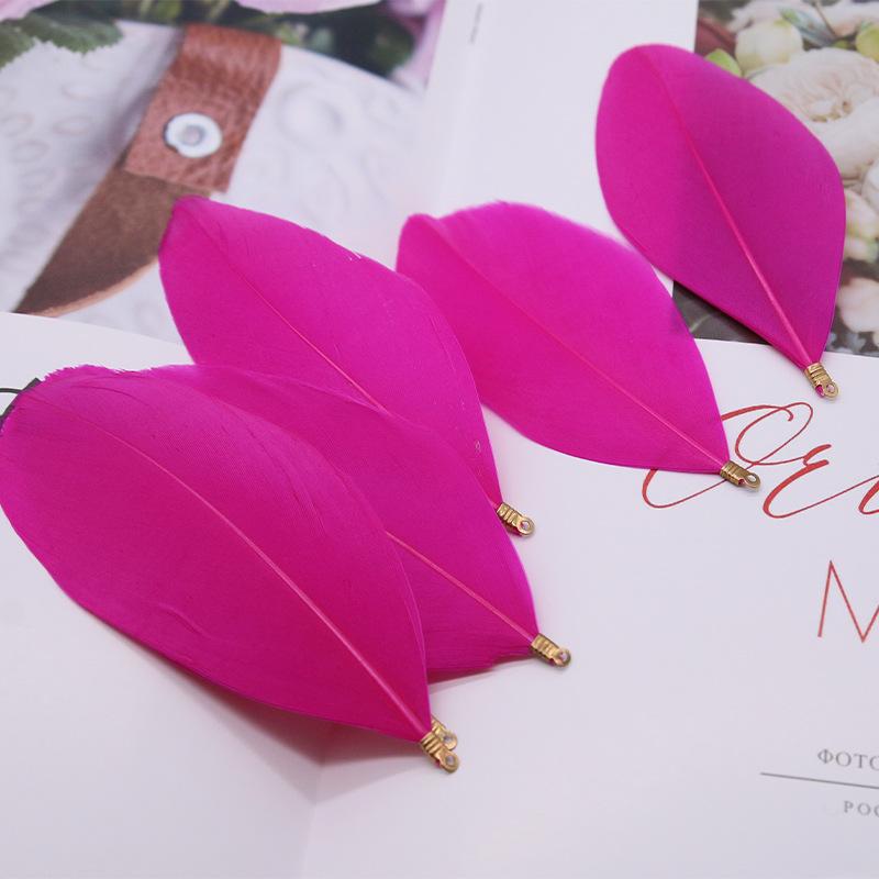 50Pcsdiy Jewelry Accessories Feather Big Floating Metal Clip Feather Swan Hair Jewelry Clothing Accessories Materials