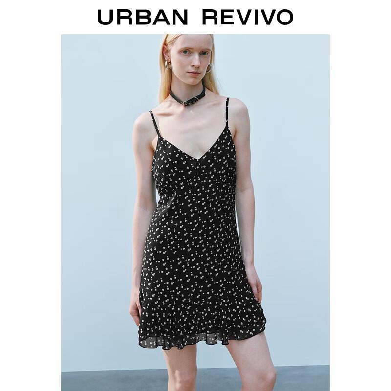 

Летнее цветочное мини-платье А-силуэта с V-образным вырезом UR2025 S