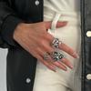 Elegant Acrylic Rhinestone Bracelet Open Ring For Women Korean Fashion Geometry Adjustable Party Jewelry Lady Gifts