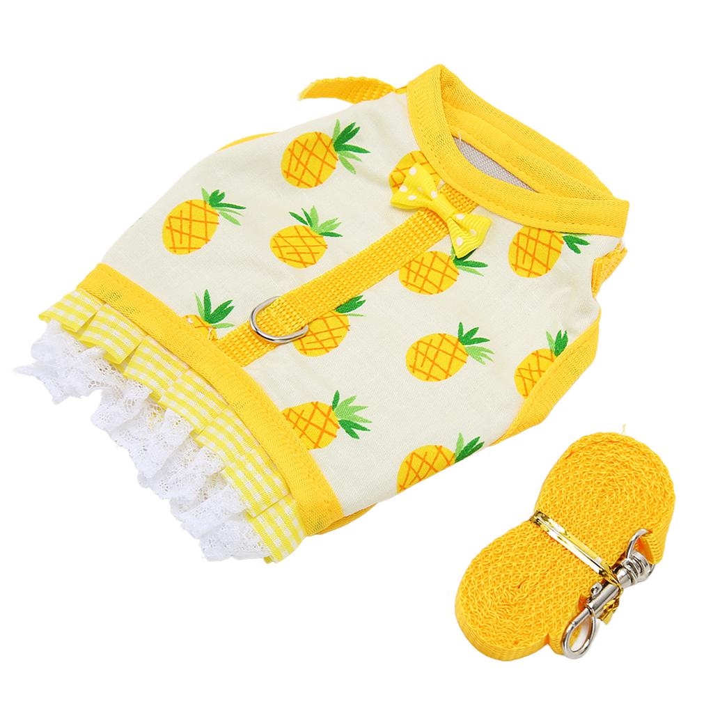 Vest Lsh Fruit Printing Lace Hem Hook and Design Small Animal Harness Set for Chinchilla Ferret