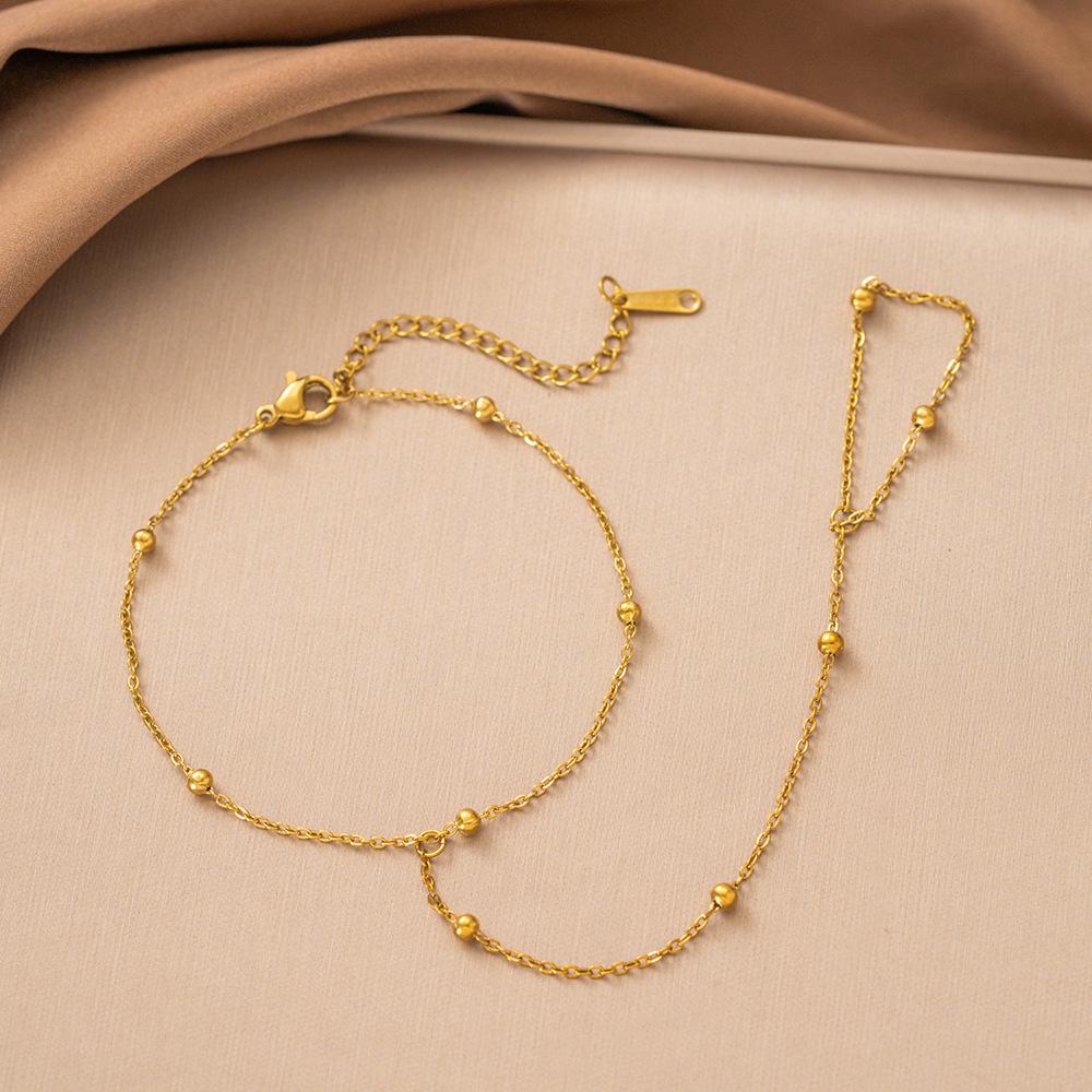 Gold-Plated Double Layer Thin Chain Stainless Steel Hand Chain Jewelry