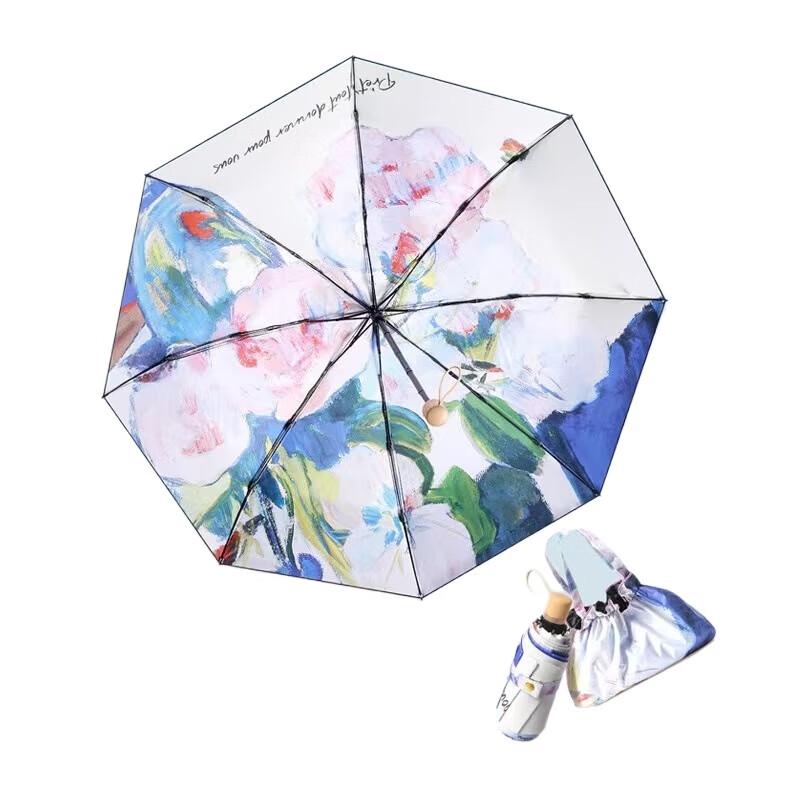 SIYUTANG Oil Painting Series Double Layer Folding Umbrella