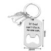 Stainless Steel Bottle Opener Keychain - DIY Engraving Bag Pendant Gift for Father's Day