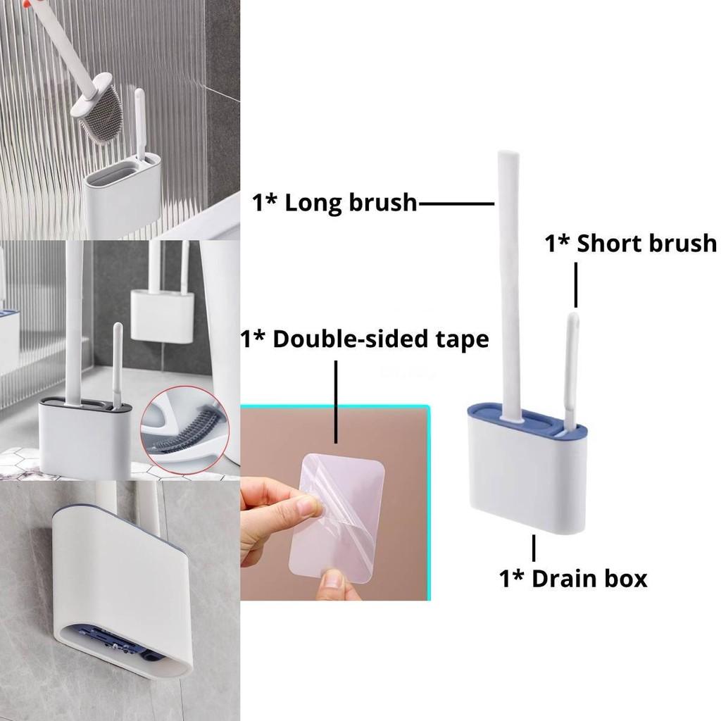 Multifunktionale Silikon-Toilettenbürste Wandmontiertes Reinigungsgerät ohne tote Winkel