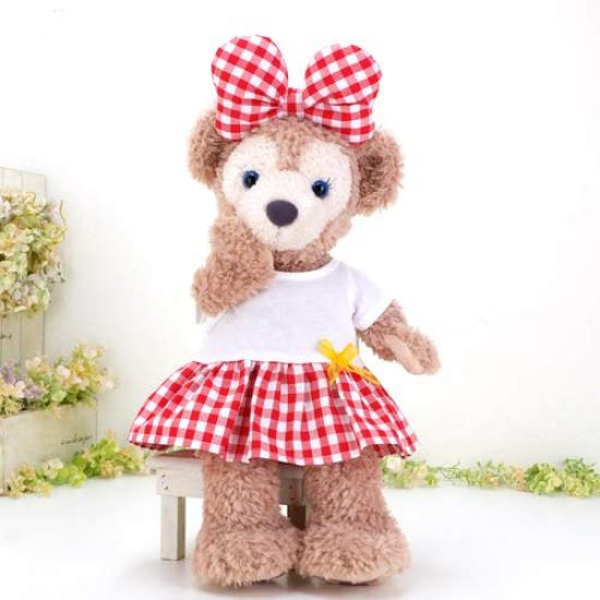 cushu cush Duffy and ShellieMay Made in Plush Toy Cute Red Gingham White Head Pair Set Costumes, Japan, Accessories, Dress-Up Clothes, Check, T-Shirt,