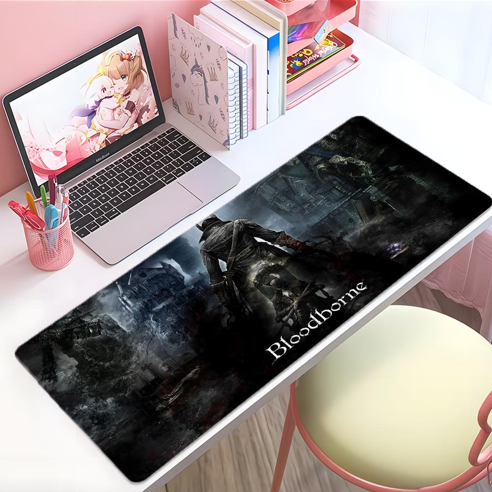 Dark Gothic Game Bbloodborne Mouse Pad Large Thick Desk Pad Stitched Edges Gaming Mouse Mat For Pc