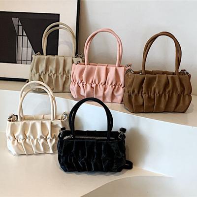 Bag Women's Spring and Summer New Fashion Folded Bag Casual Simple Handbag Shoulder Bag Simple Underarm Bag