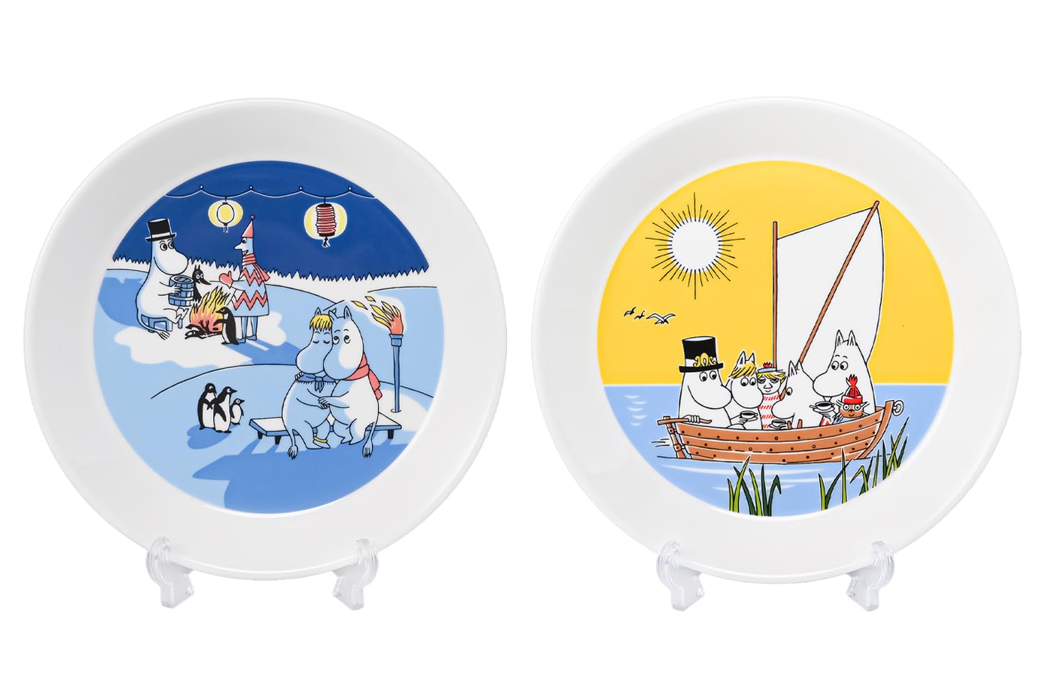 

Arabia 2024 Winter Limited Edition 19cm Moomin Collection Collector s Plate Set (Pair) Bonfire & Sailing Designs (1071466) [Parallel Import]