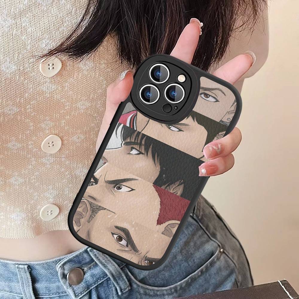 Japanese S-SLAM D-DUNK Phone Case For IPhone 16 15 14 13 12 11 Pro Max Plus Soft Leather Cover