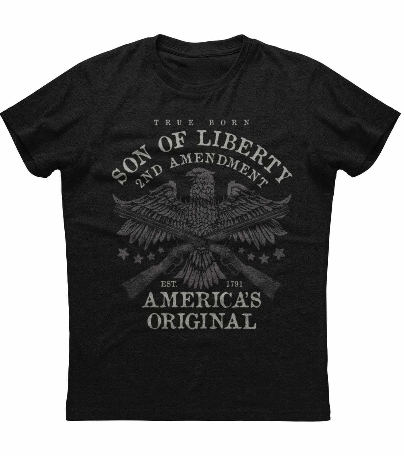 

Sons of Liberty Eagle Gun Print 2nd Amendment Patriotic T-Shirt 100% Cotton O-Neck Short Sleeve Casual Mens T-shirt Size S-3X... S разноцветный