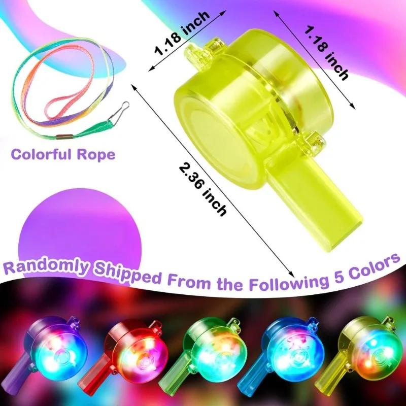 LED Cheer Whistle Kids Birthday Bar Sports Party Carnival Christmas Gift Decor Fun Glow Light Toy For Celebration Events
