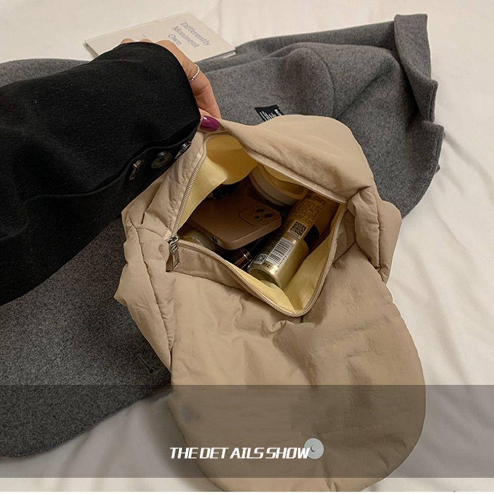 Large Capacity Down Handbag Cloth Winter Underarm Bag Sweet Nylon Shoulder Bag  Office Worker