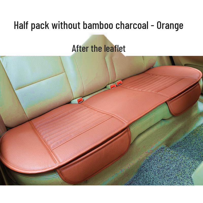 Bamboo Charcoal Leather Car Seat Cushion Set, Three-Piece, No Backrest, All-Season Interior Kit