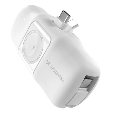 Mini Power Bank 5000mAh 15W USBC and Charger for Apple Watch White