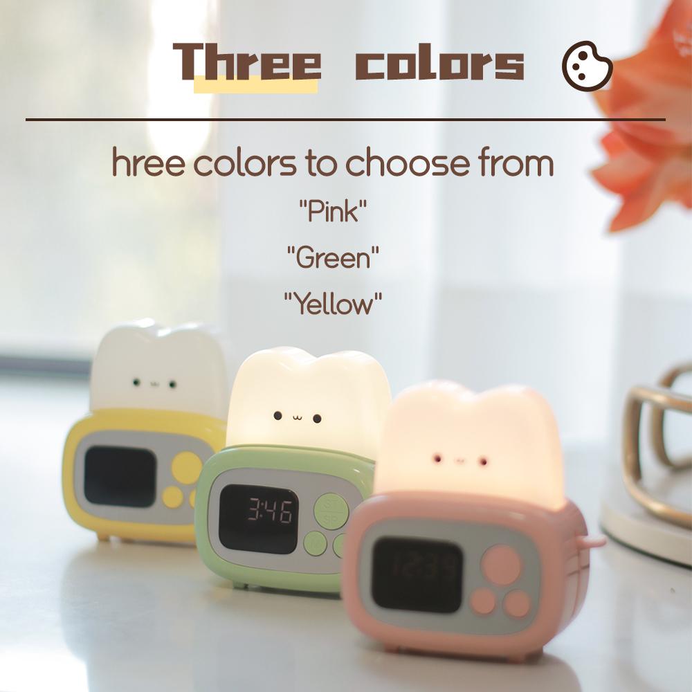 1pc New LED Toaster Alarm Clock, Creative Cartoon Nightlight with Timing Function, Ins Wind Bedside Decoration