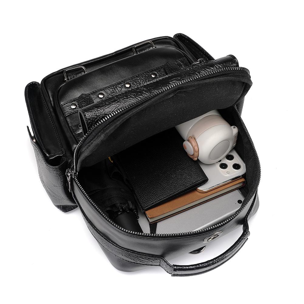 Gothic Skull Embroidery Women's Large Capacity Backpack & Handbag