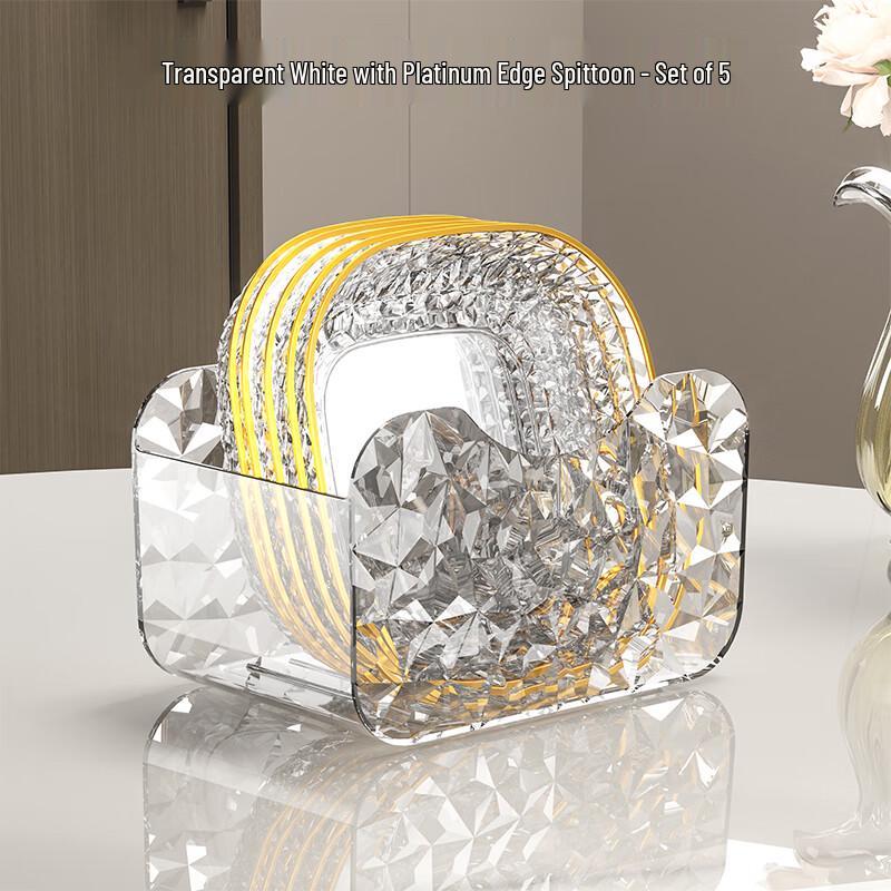 Wohe Crystal White Bone Plate Set with Diamond Base