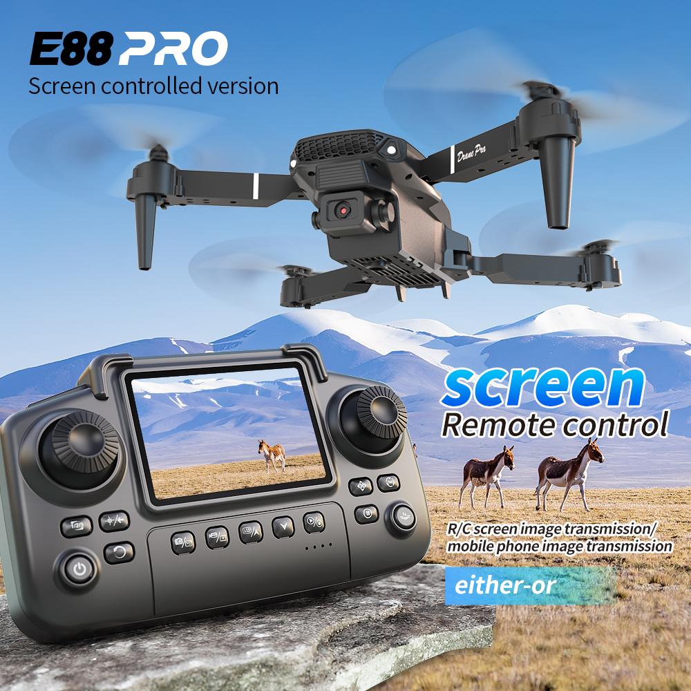 E88-S2 MAX upgraded version drone, with screen control, dual cameras, obstacle avoidance, brushless motor, folding arms, USB rec