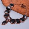 Natural Black Onyx Copper Handcrafted Chain Electroformed Sisters Gift Necklace V-84