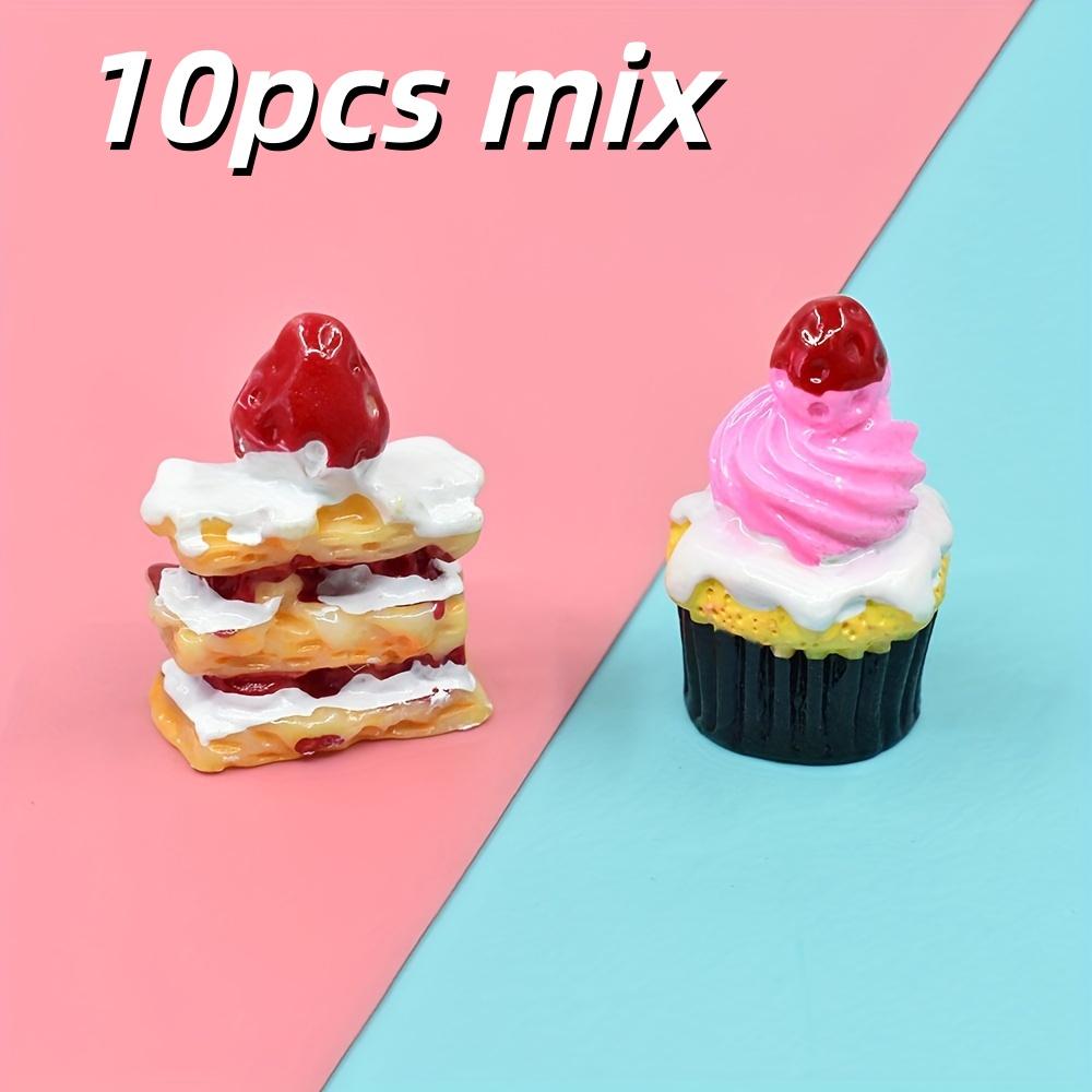 

10 miniature fake cake models, cute DIY home decoration accessories, very suitable for jewelry, handicrafts, art supplies