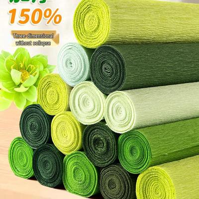 Packung dickes grünes Krepppapier für handgefertigte 3D-Blumen, ideal für Bastelarbeiten in Grundschule und Kindergarten