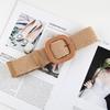 Striped elastic waistband for women's fashion square buckle elastic weaving bohemian PP grass wide waistband