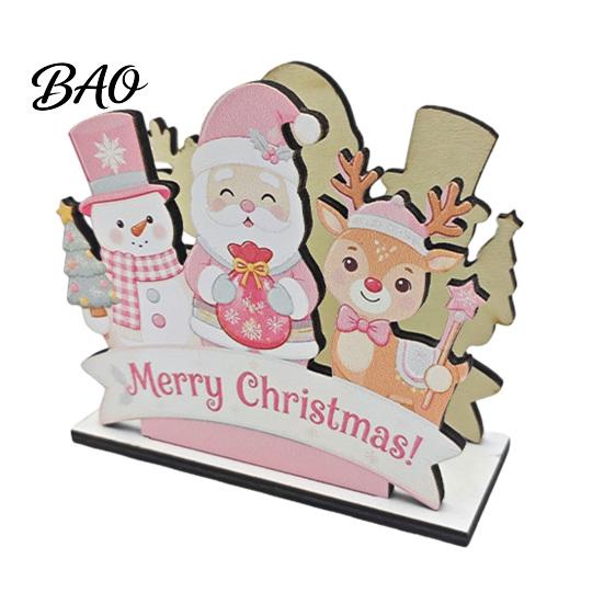Christmas Tree Paper Towel Holder Theme Wooden Napkin Holder, Decorative Holiday Stand, Festive Dining Table Organizer HD UV Printing for Kitchen