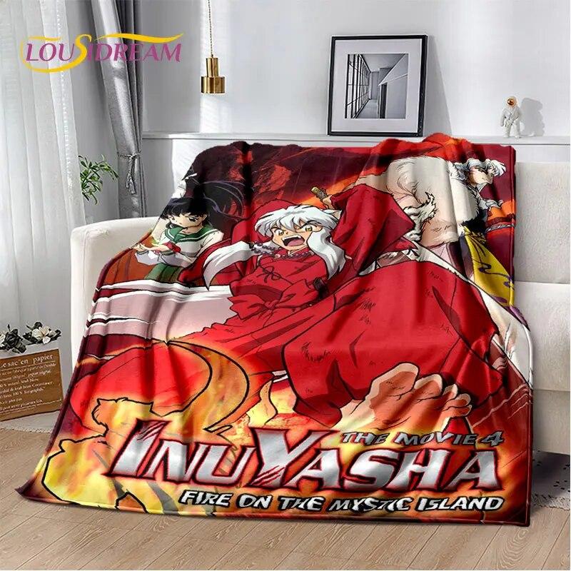 Pătură moale de pluș cu desene animate Inuyasha, pătură de flanel, pătură pentru sufragerie, dormitor, pat, canapea, husă de picnic Bettdecke